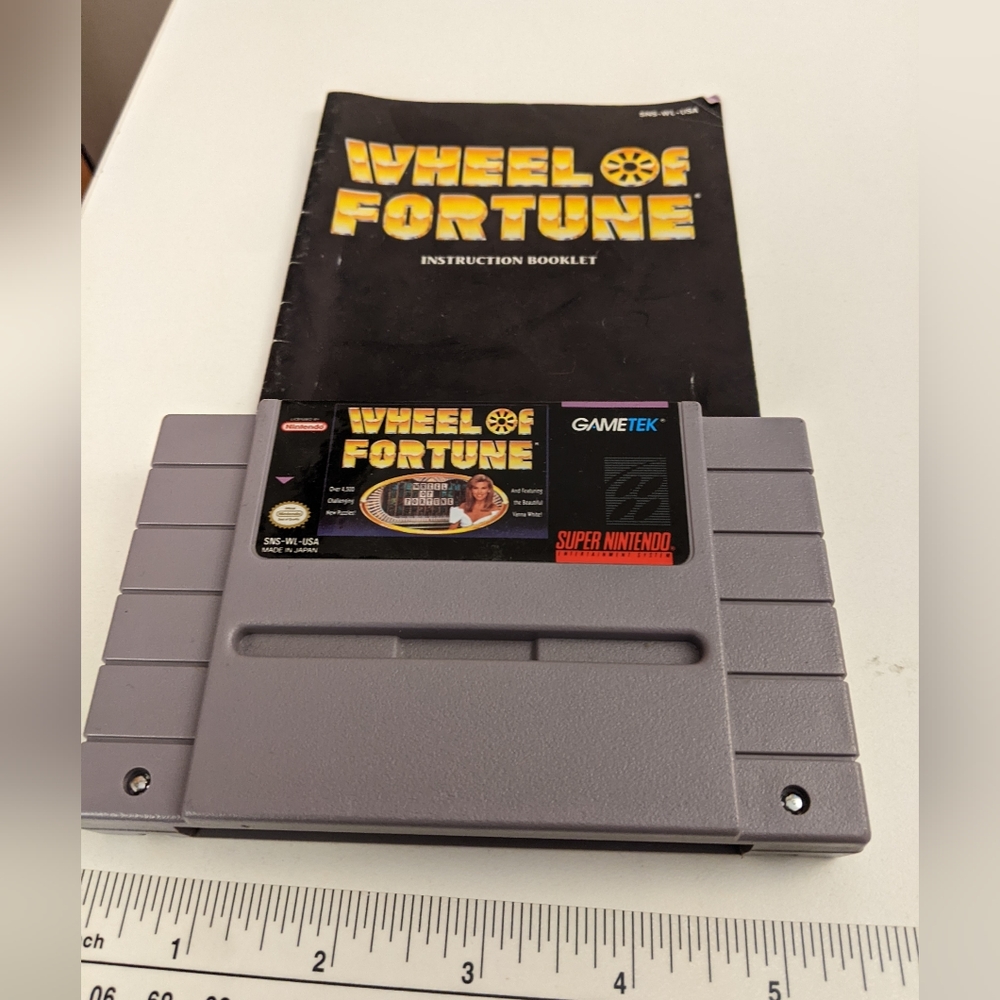 Vintage Wheel Of Fortune Super Nintendo cartridge/instructions, Original owners